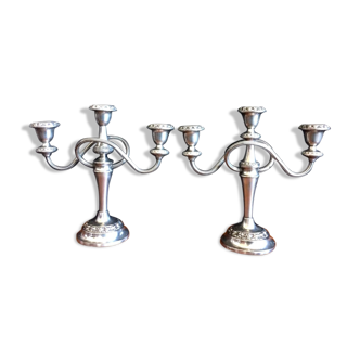 Pair of Victorian chandeliers in Silver Metal English