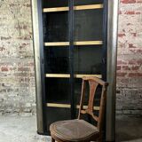 Bibliothèque /meuble de rangement en acier patiné et noire 1980