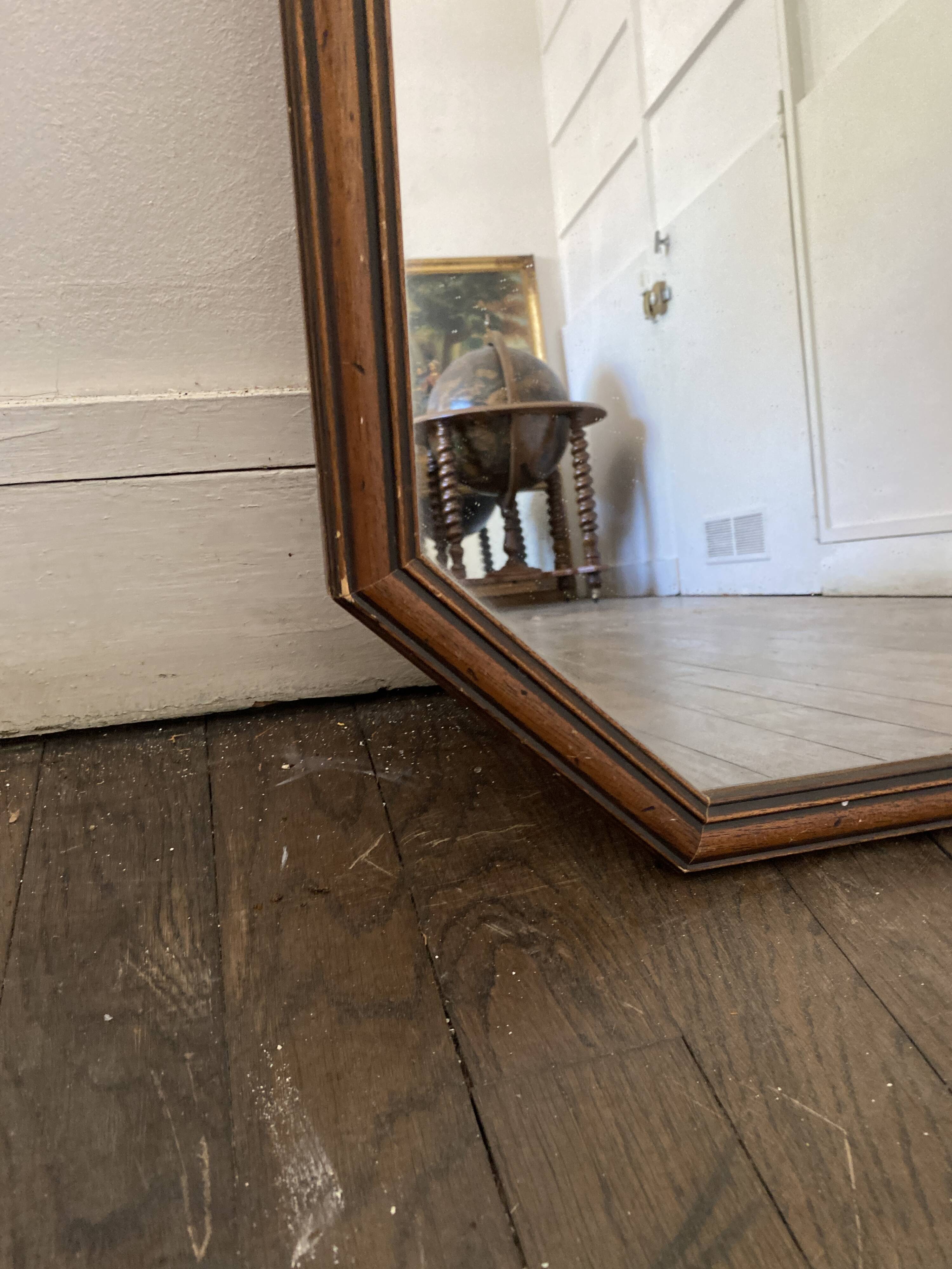 Miroir scandinave en bois, années 60