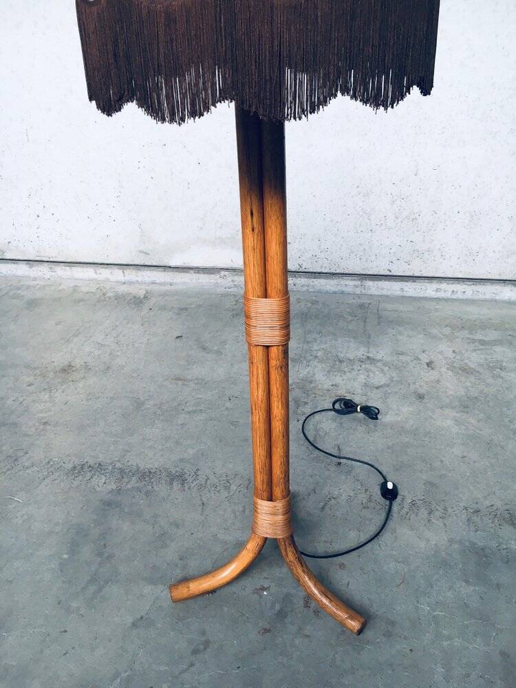 Vintage bamboo floor lamp, Italy, 1970s