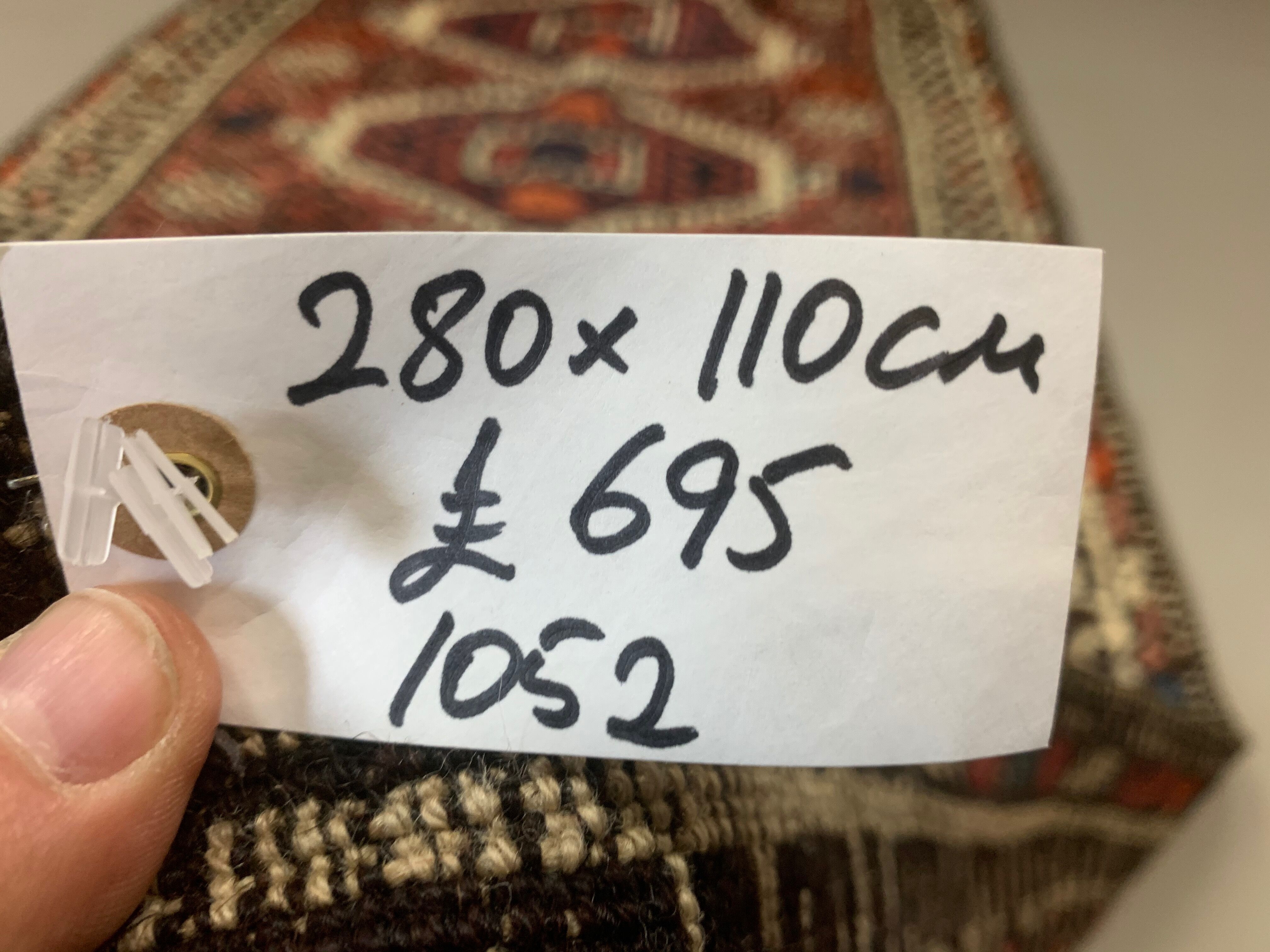 Vintage Tribal Luri Long runner 280x110 cm veg dye wool rug tribal cm handmade