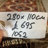 Vintage Tribal Luri Long runner 280x110 cm veg dye wool rug tribal cm handmade