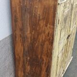Old and deep wooden wardrobe