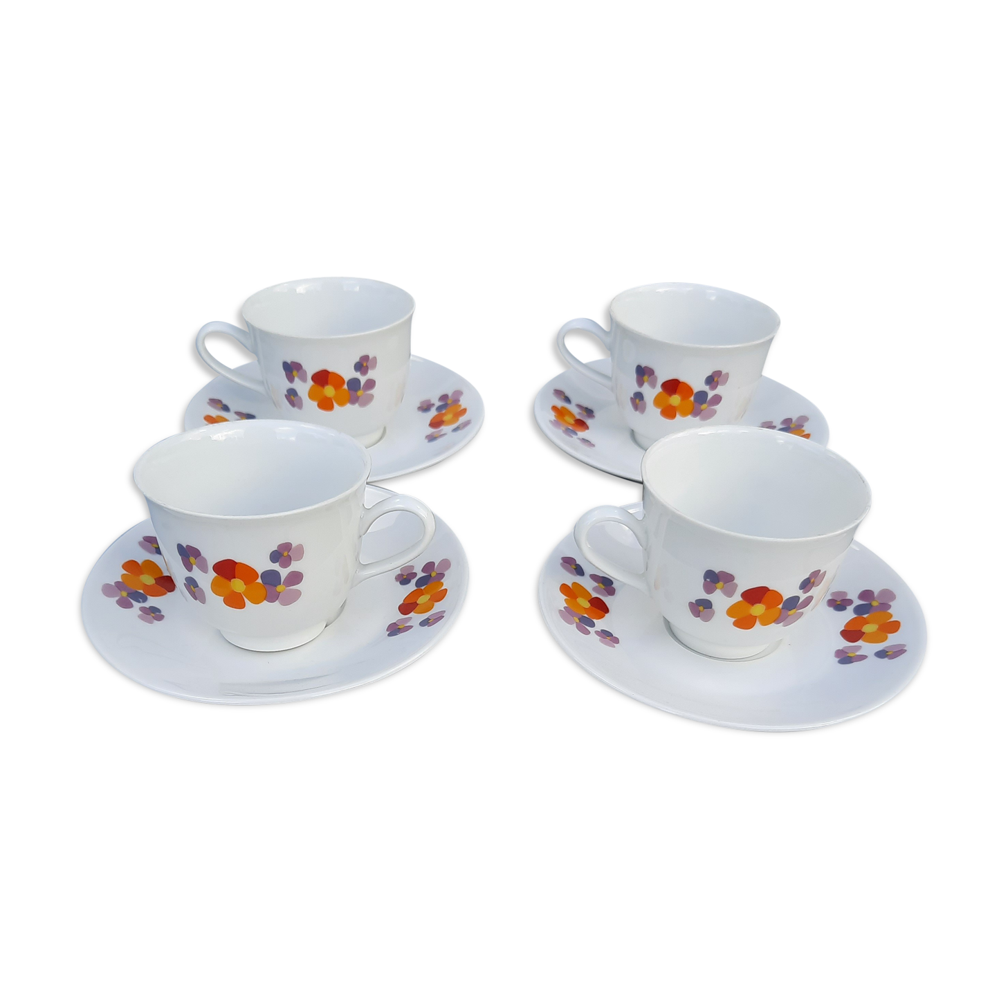 Set de 4 tasses à café vintage
