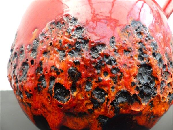 Scheurich West Germany 1960s red lash vase