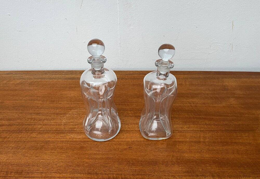 Danish Vintage Kluk Kluk Glass Bottles from Holmegaard, 1970s, Set of 2