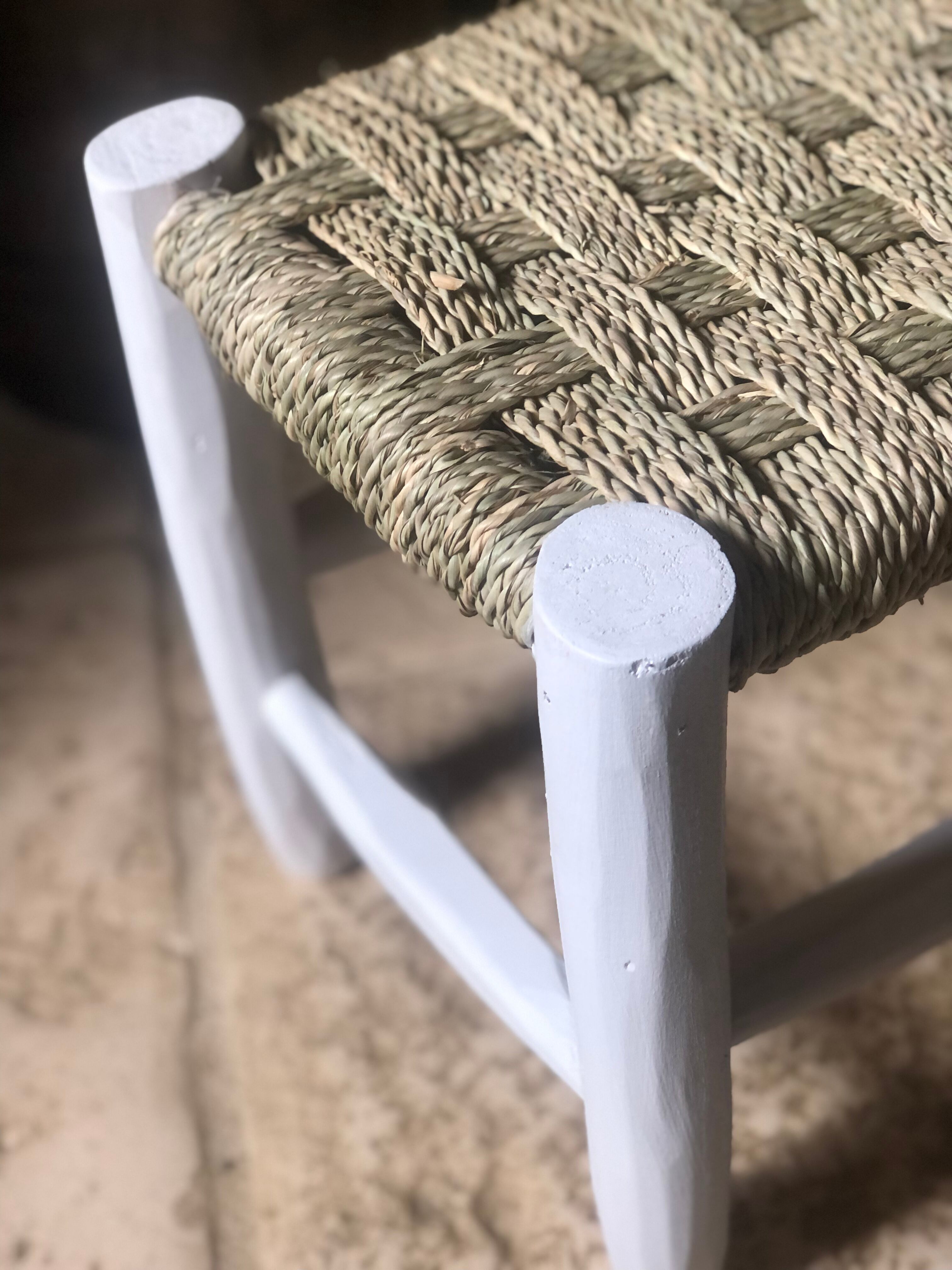 Moroccan children's bench wood and rope