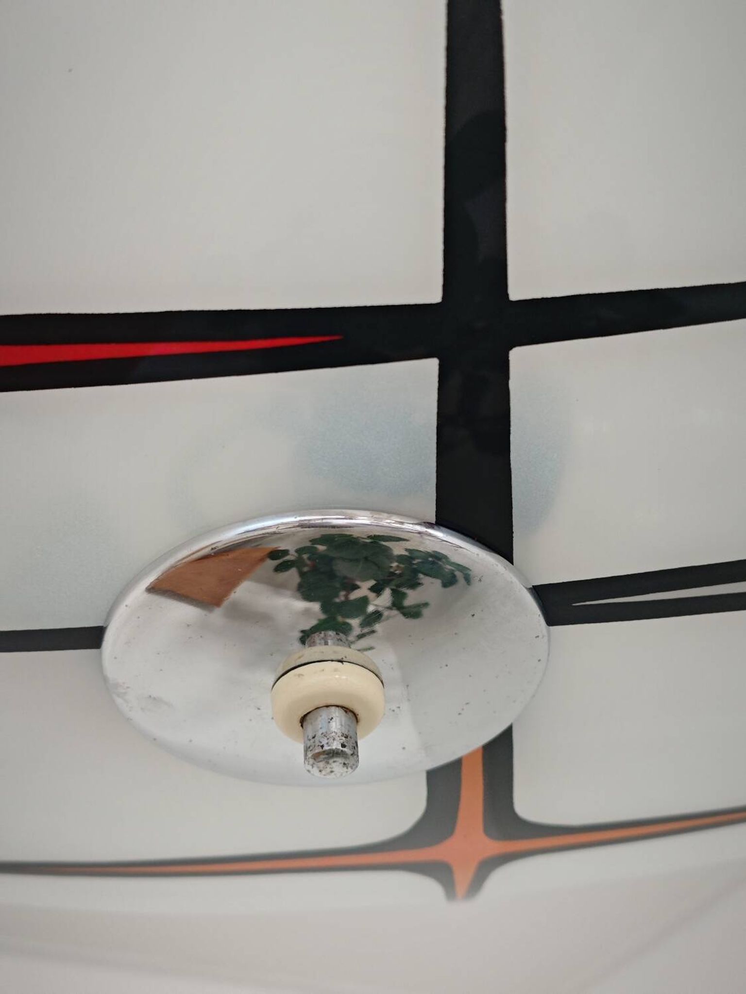 Modernist Czechoslovakian Zukov pendant light, geometric pattern, 1960
