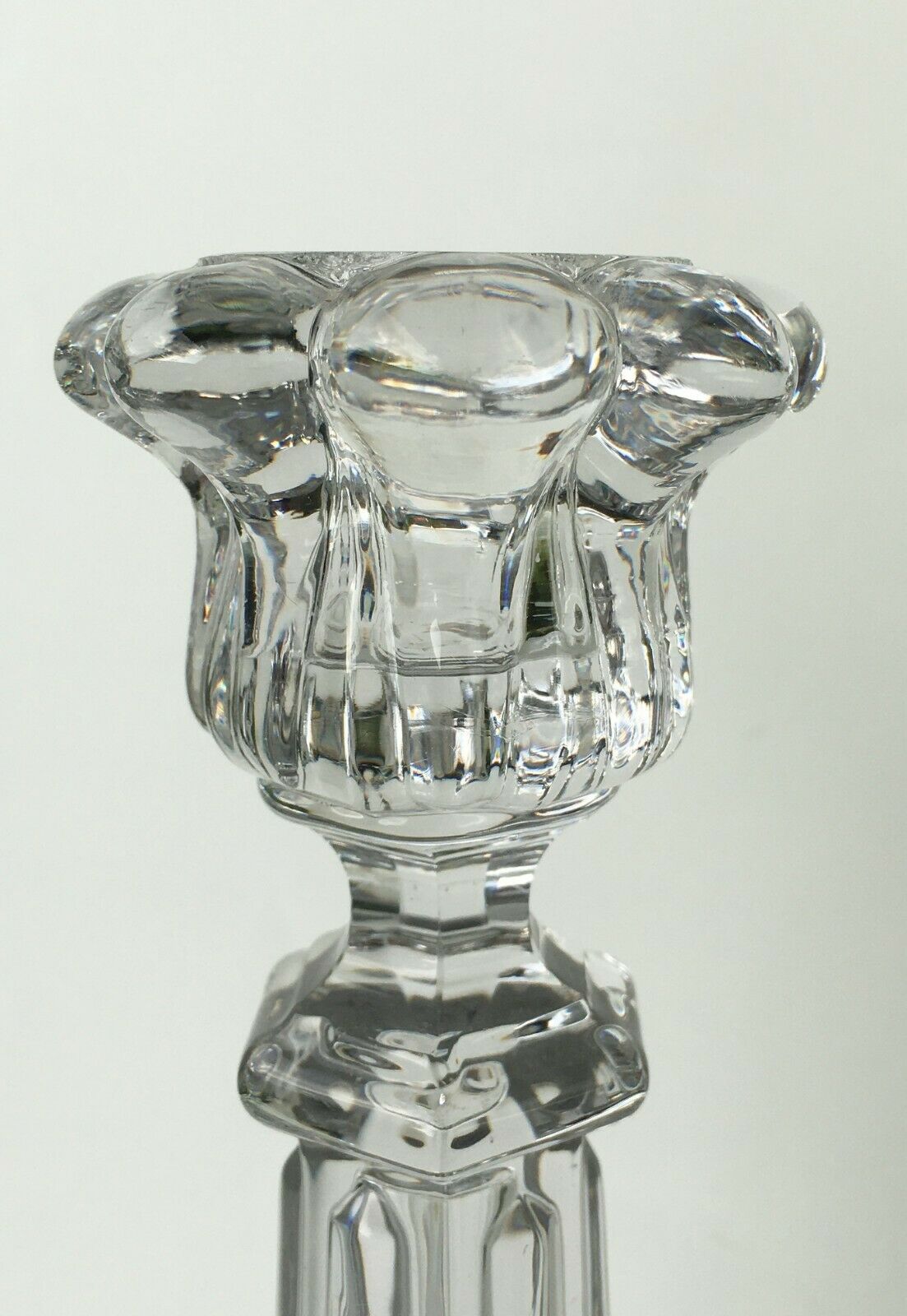 19th century moulded crystal candlestick