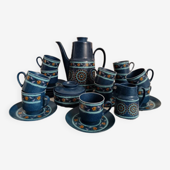 Complete blue coffee service