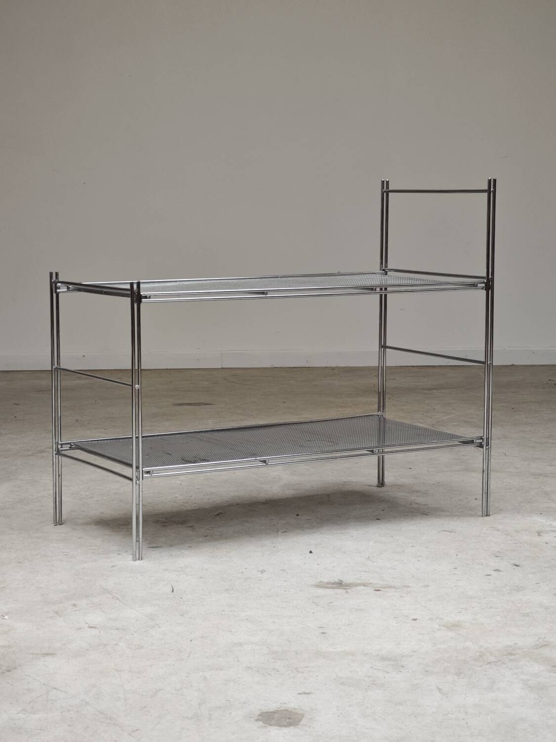 Chrome end table or console, Italy 1970