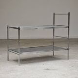 Chrome end table or console, Italy 1970