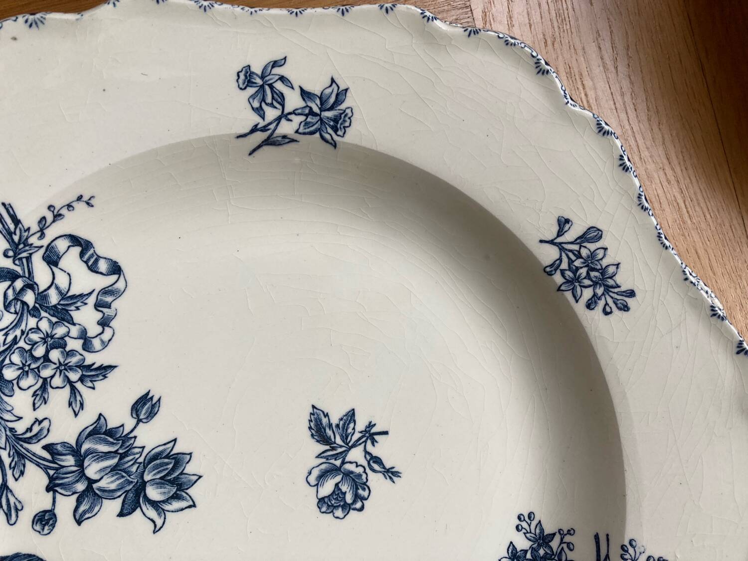 Blue flowered ironstone deep plates from Saxony