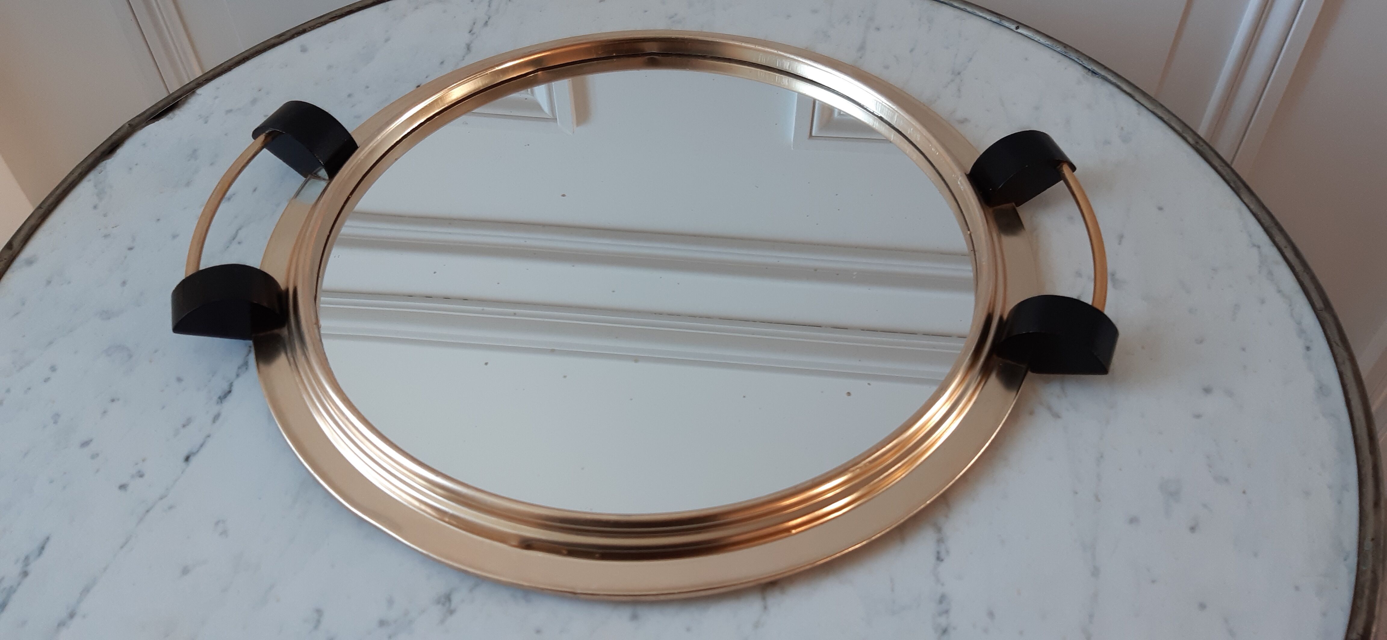 50s brass mirror top