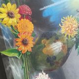 Pair of paintings of flowers