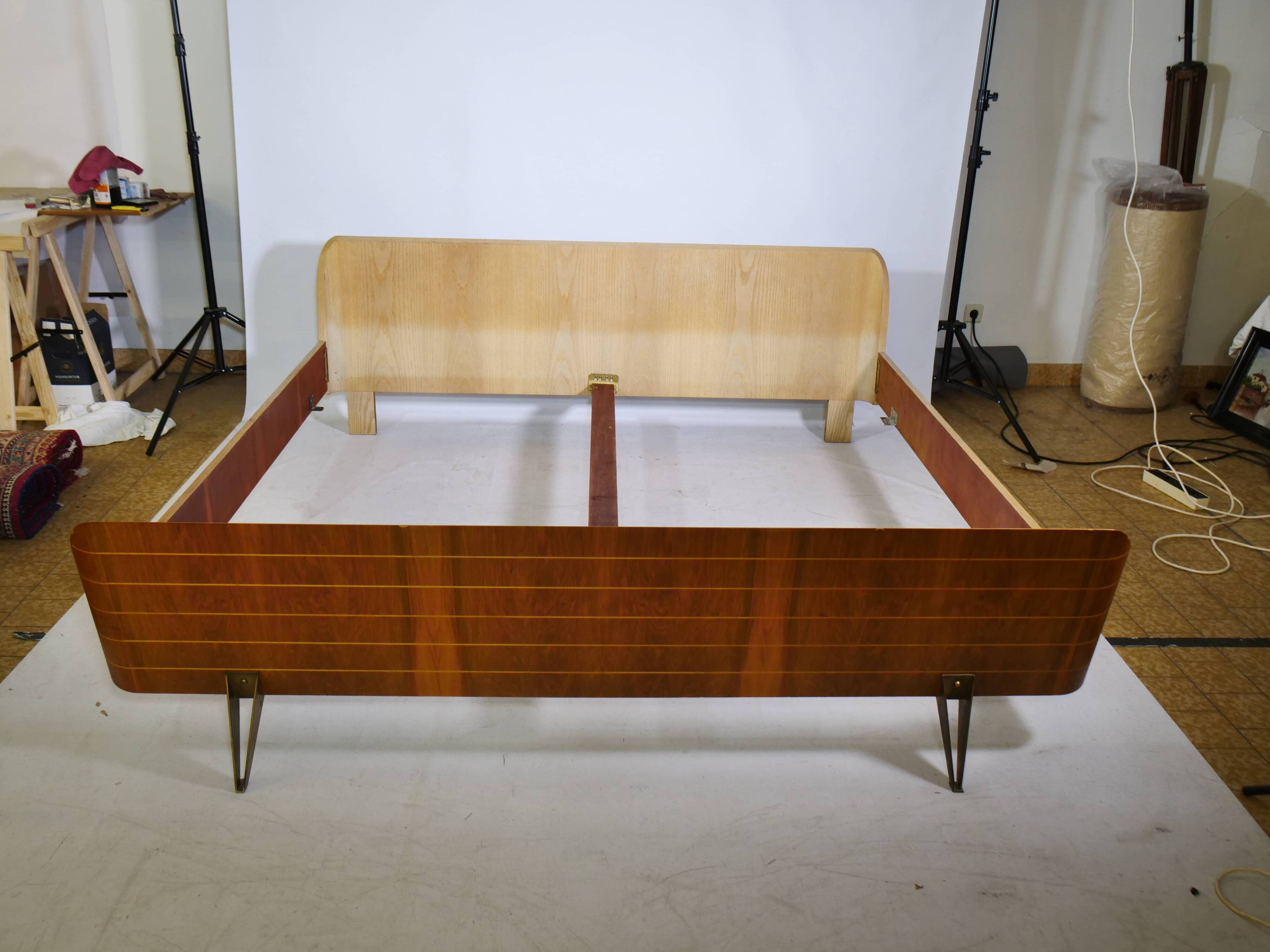 Vintage design double bed, 50s 60s