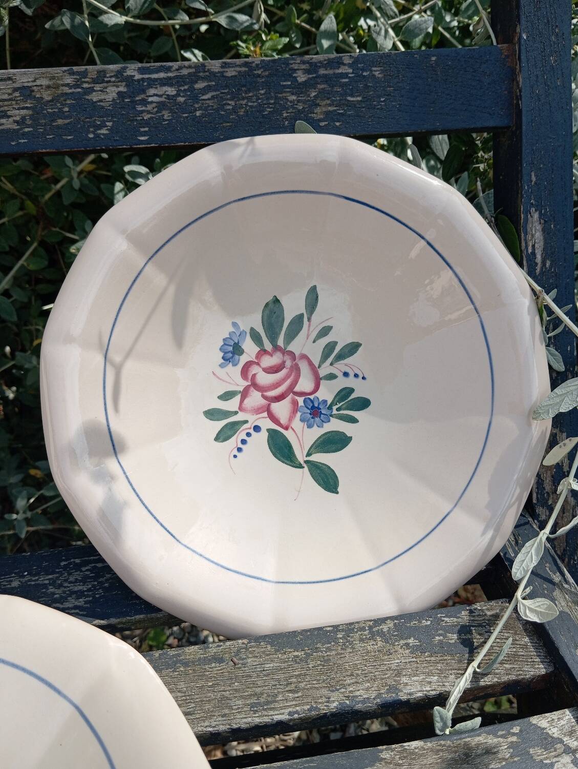 Serving plates X 2 old pink earthenware Digoin Sarreguemines