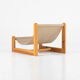 Sling chair in pine, canvas and sheepskin, 1970s