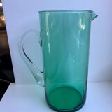 Green glass pitcher design 70s