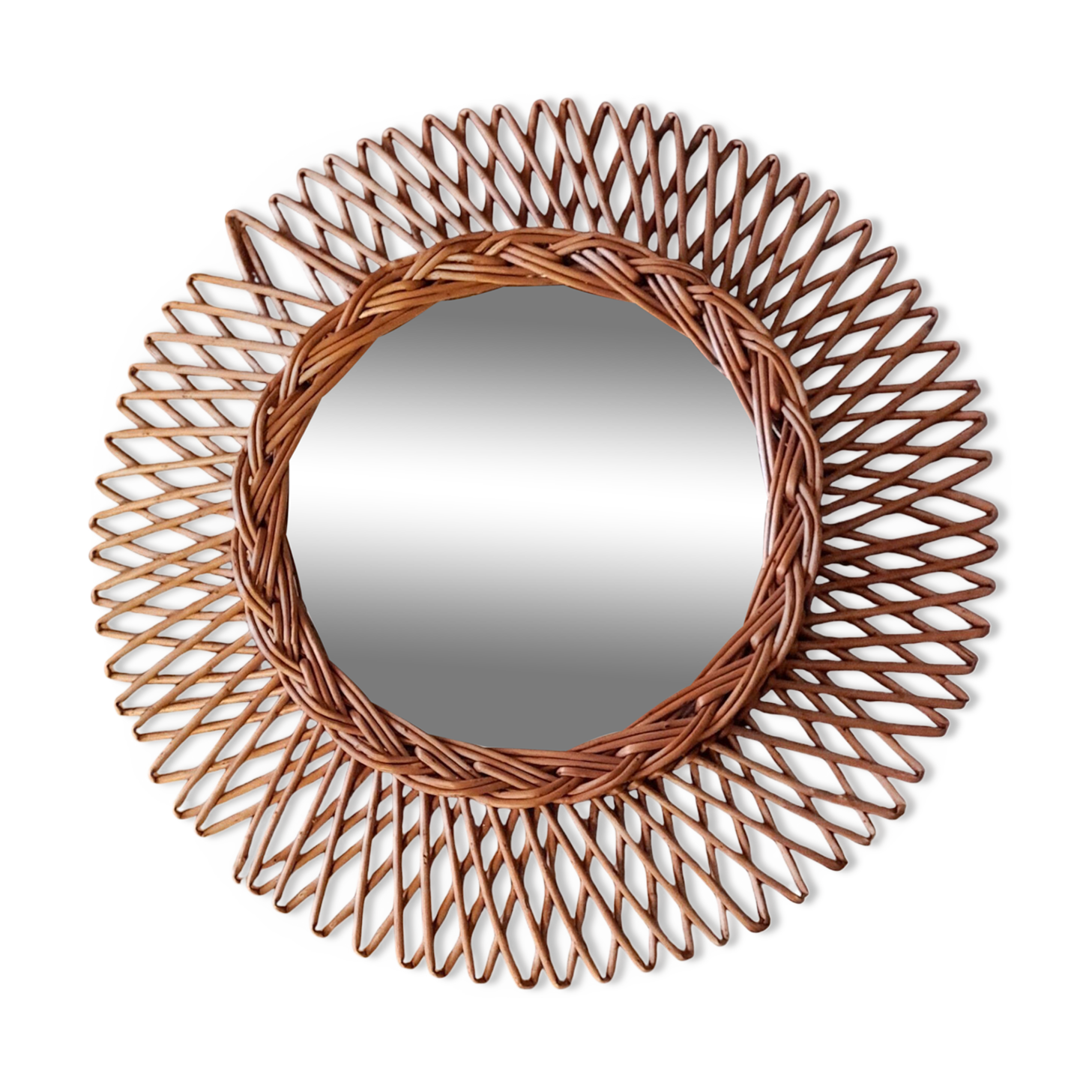 Vintage rattan mirror