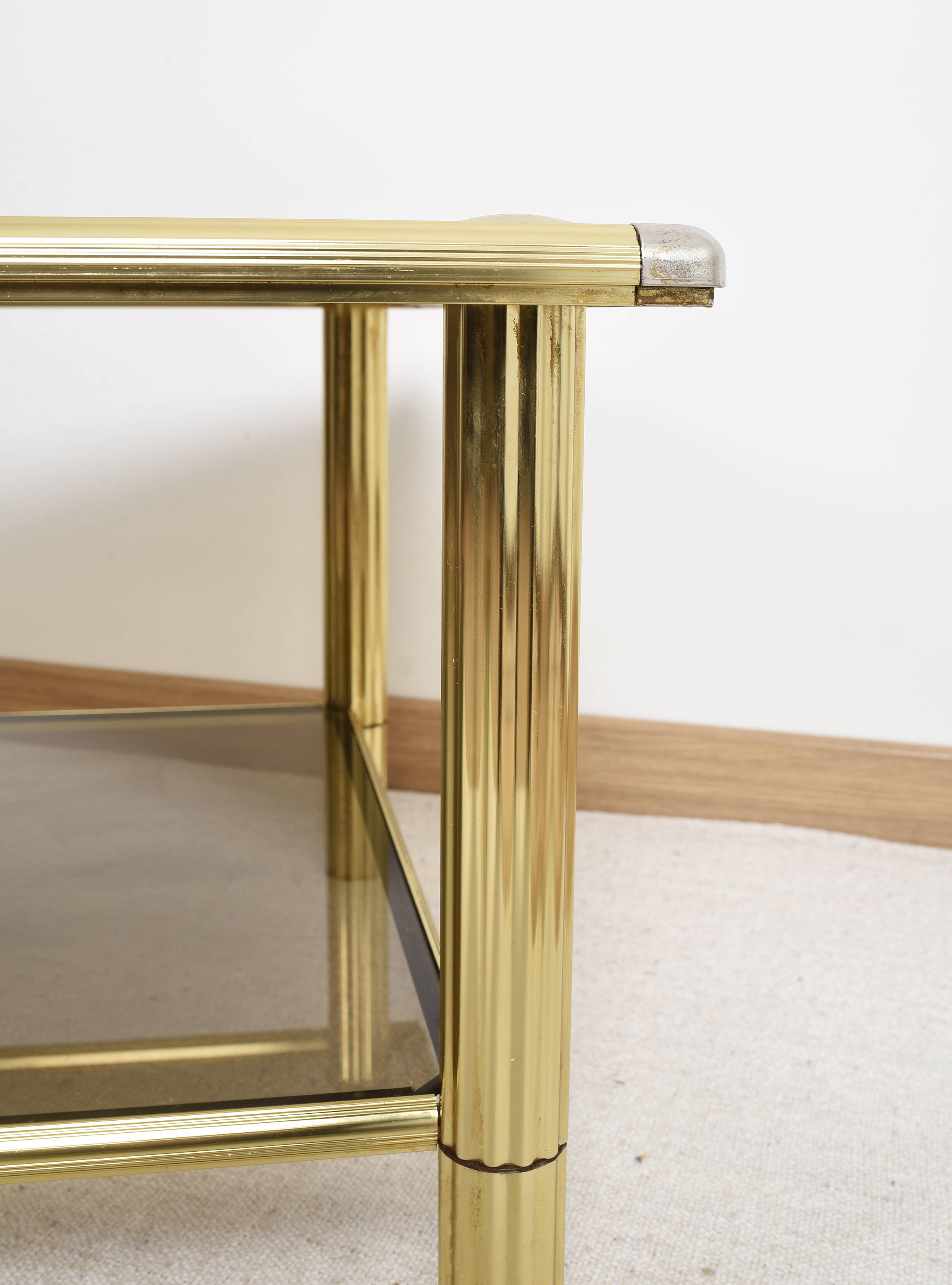Golden brass coffee table