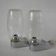 Pair of designer wall lights in blown glass and chrome by inda circa 1960-1970