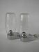 Pair of designer wall lights in blown glass and chrome by inda circa 1960-1970