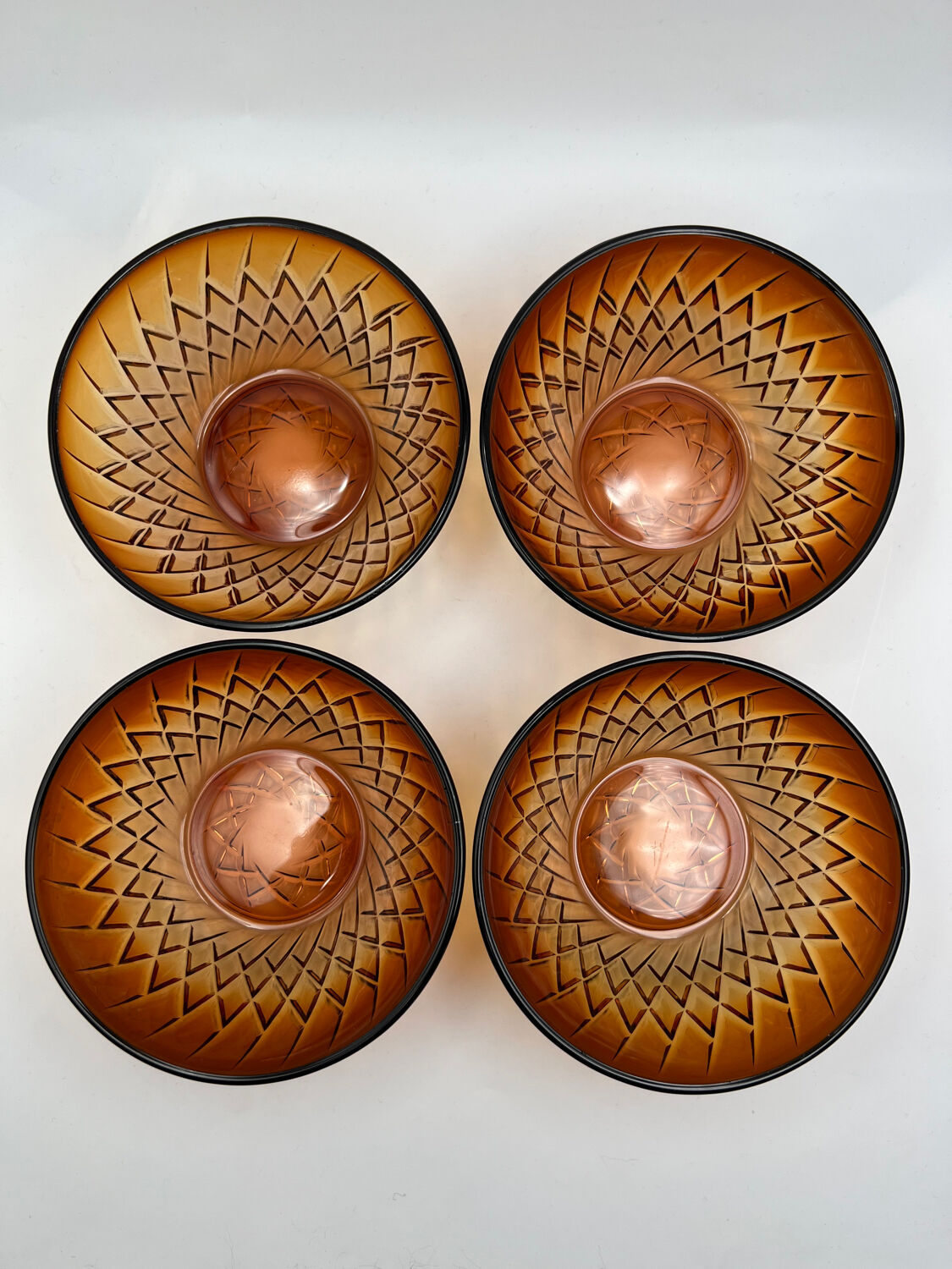 Amber glass bowls worked