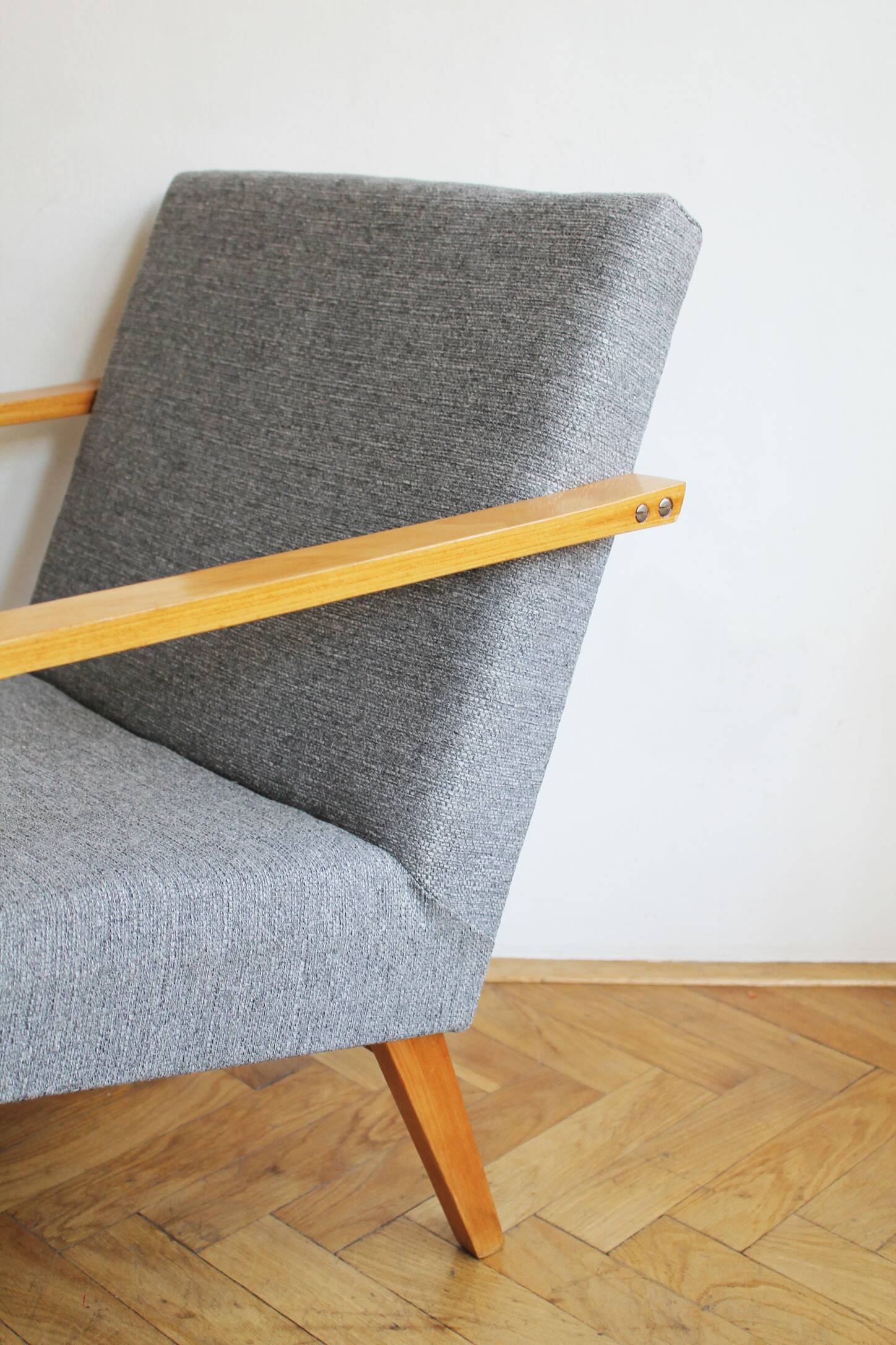 Pair of 1970s Armchairs by Mier with new fabric