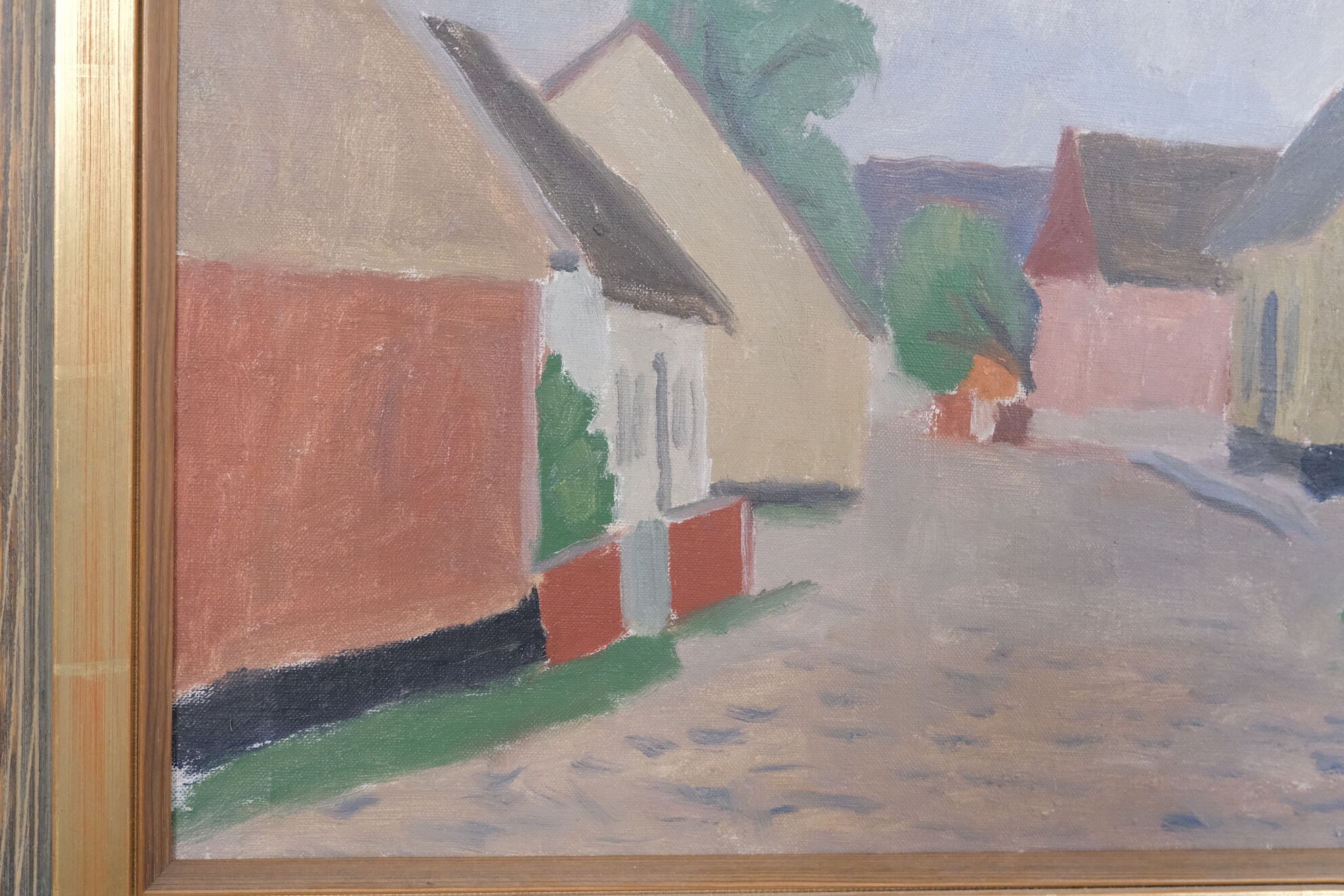 Modernist landscape painting by Hjalmar Lundström 1950's
