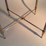 Gold brass side table in neoclassical style, circa 1960.
