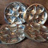 Set of 4 metal oyster plates
