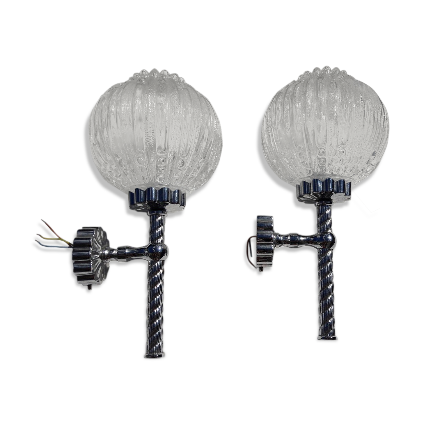 Pair of high-end chrome metal flare wall light  design