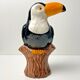 Toucan en céramique, déco exotique vintage, rare