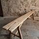 French antique wooden bench – Rustic farmhouse bench – Poplar and chestnut – Late 19th century – 198 cm