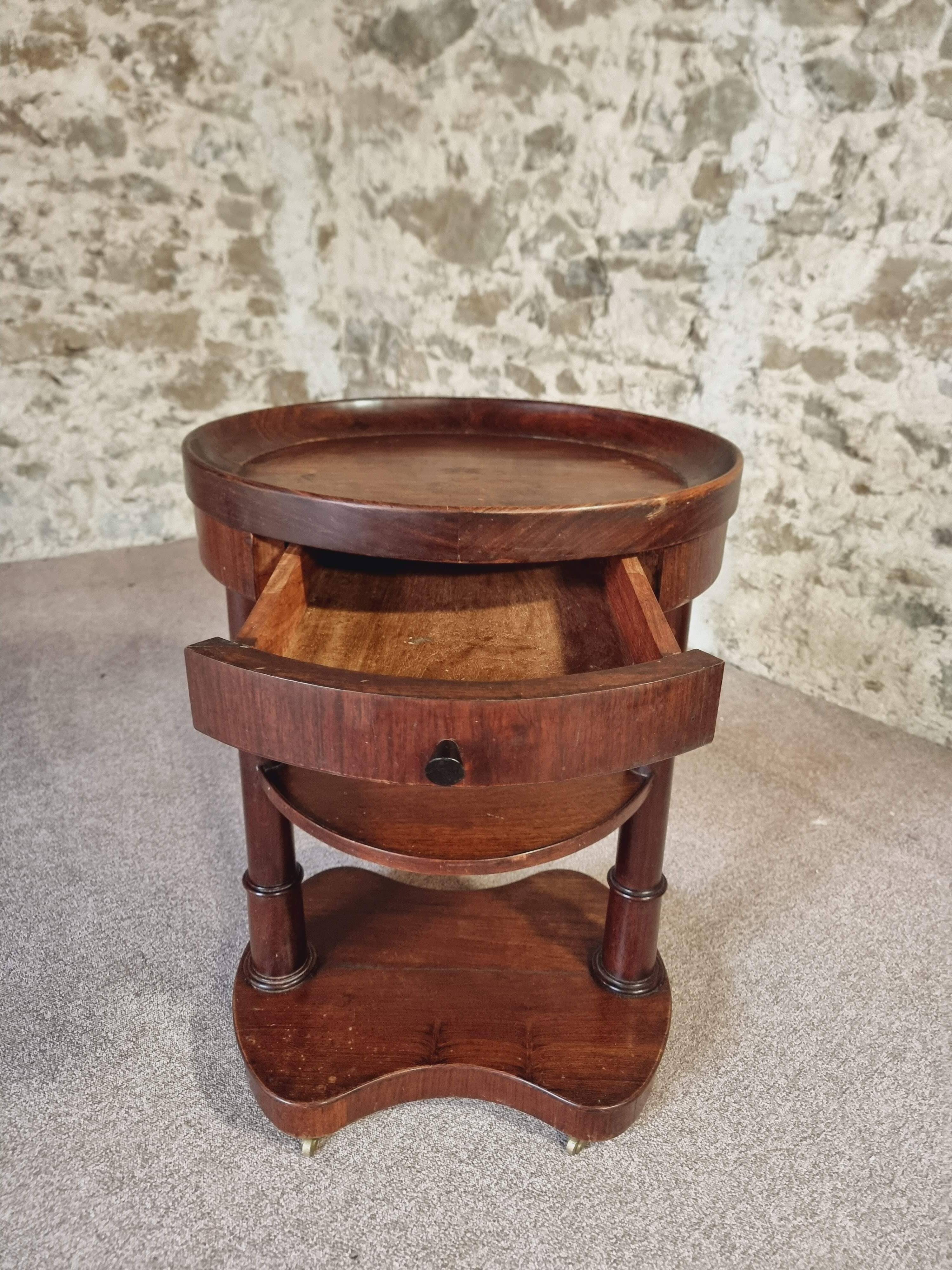 Empire style wooden rolling trolley – France, 1930s