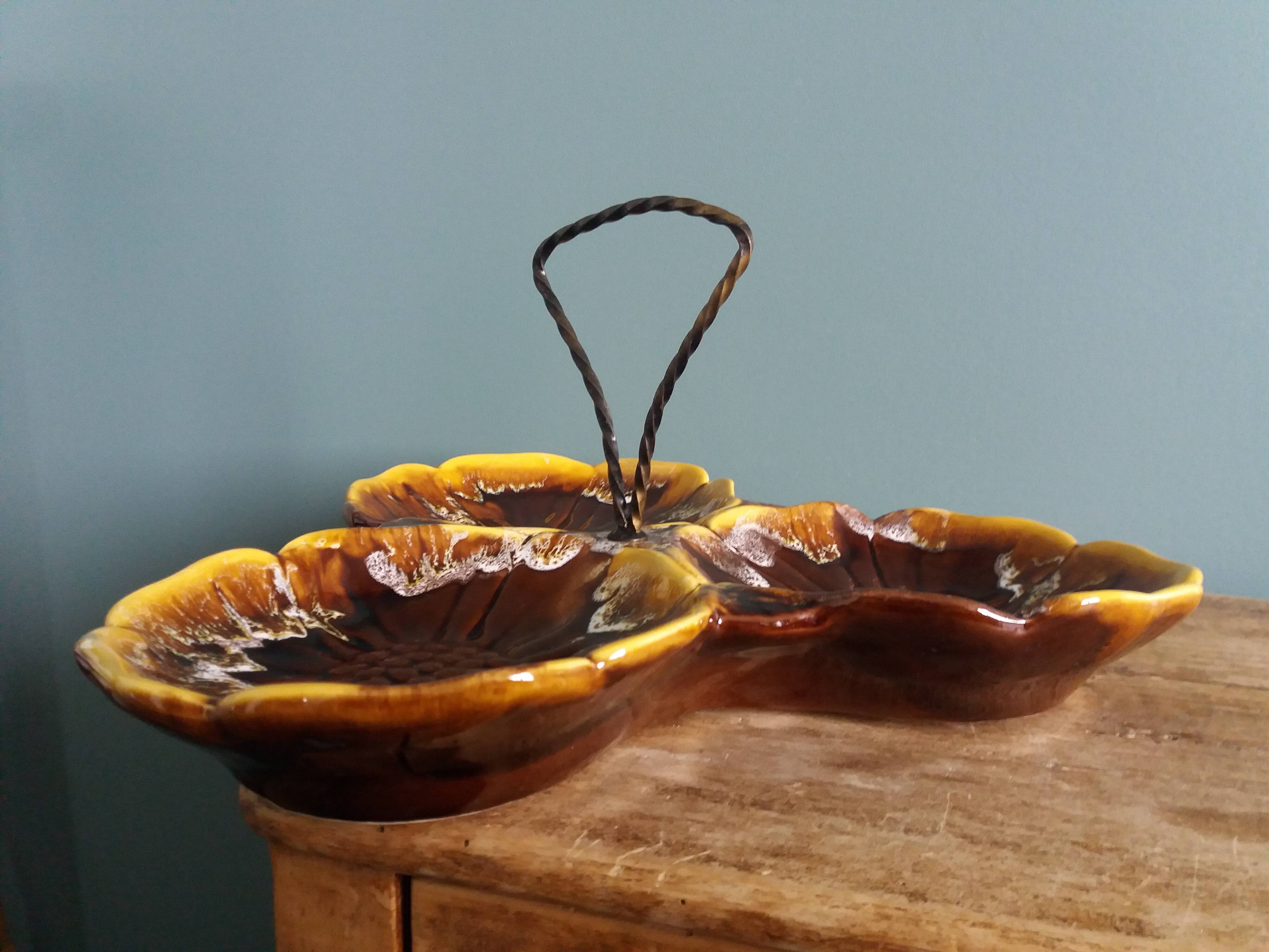 Vallauris presentation dish in flamed ceramic