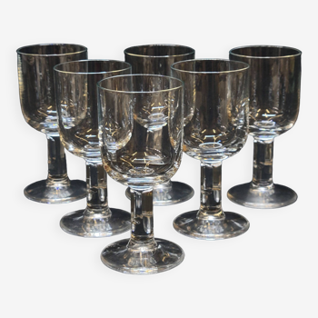 6 Verres Vintage Pied Original Design Épuré