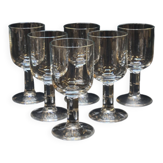 6 Verres Vintage Pied Original Design Épuré