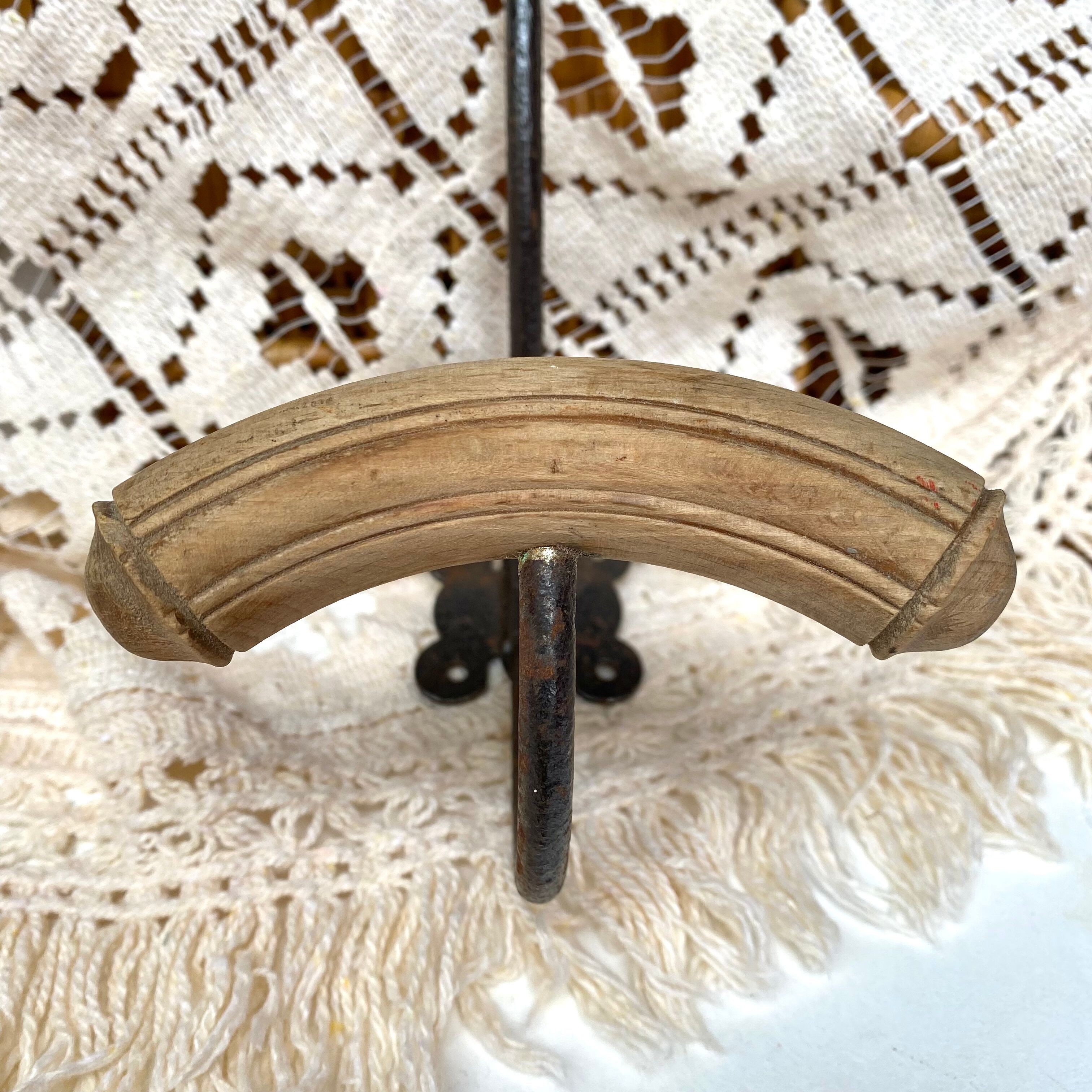 Old hook wall coat rack