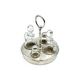 Vintage Christofle Fleuron Condiment Set in Silver Plate and Crystal Glass