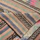 6x8 Green & Blue Striped Handmade Kilim Rug, 174x256Cm