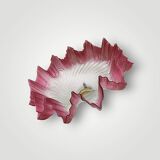 Antique sandblasted and pink glass ceiling lampshade - 1940s