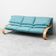 3-seater fabric sofa in Alvar Aalto style, bent wood, 1970s vintage modernism