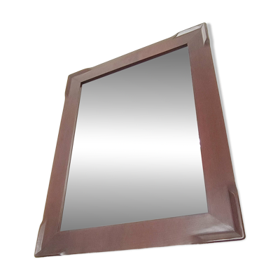Grand miroir en merisier massif