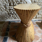 Bamboo dining table based on pedestal