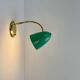 Lampe vintage verte et laiton, 1950