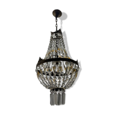 Lustre corbeille en cristal italien, années 1960