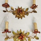 Golden forging sconces. Spain 1940s.