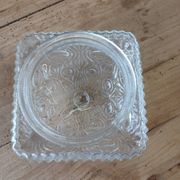 Antique ceiling light in molded glass